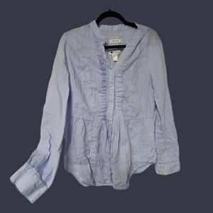 MALVIN Linen Pleated Tunic‎ Shirt Blue Size M Hamburg-Germany